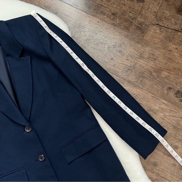 Pendleton Blazer Vintage Classic Virgin Wool Dress Jacket Navy Blue 8 - Picture 14 of 17
